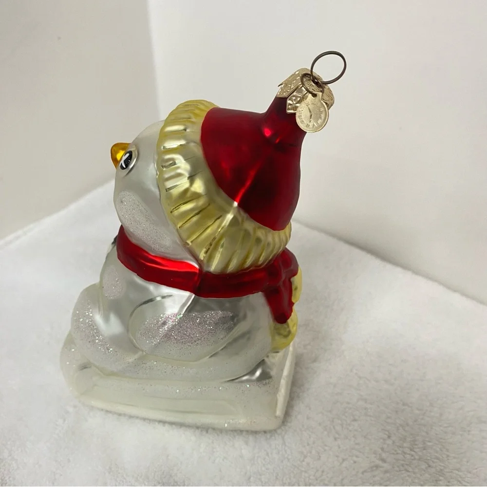Department 56 Vintage Festive Snowman Sledding Christmas Ornament Whimsical